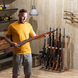 amoard Indoor Gun Racks, Wooden Free Standing Heavy Duty Shotgun Display Rack, Rifle Stand Organizer, 12 Rifles Storage Holder Wood Gun Rack (Carbonized Black) amoard