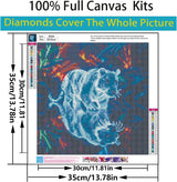 5D Diamond Painting Kits for Adults Beginners,Tiger Lake Diamond Art Kit,DIY Full Round Drill Diamond Dot Gem Art Kits for Adults,Home Wall Decor 13.78x13.78 Inch Acelii