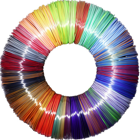 MIKA3D 25 Colors 2 Dual Color in 1 Silk PLA Filament Refill Sample Pack, 25 Different Type Dual Color Silk PLA, Each 4 Meter, Total 100m Silk Shiny Dual Color PLA 3D Printer 3D Pen Material Refill MIKA3D