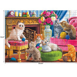 RoseArt - Kodak Cork - Kittens by The Fireplace - 1000 Piece Jigsaw Puzzle for Adults RoseArt