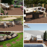 Yaheetech 27PCS Acacia Wood Interlocking Flooring Tiles Waterproof Flooring for Outdoor & Indoor Patio,Balcony,Garden,Poolside,12 × 12 in,Brown Yaheetech