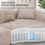 DIFYHOMEY 109” Curved Sectional Sofa, Chenille Fabric Modular Cloud Couch, No Assembly Required Half Moon Couch with Deep Seat, 4 Pillows for Living Room, Apartment, Bedroom DIFYHOMEY