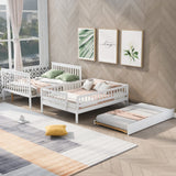 Harper & Bright Designs Full Over Full Bunk Bed with Trundle, Wooden Bunk Bed with Staircase, for Kids Teens Adults (White) Harper & Bright Designs