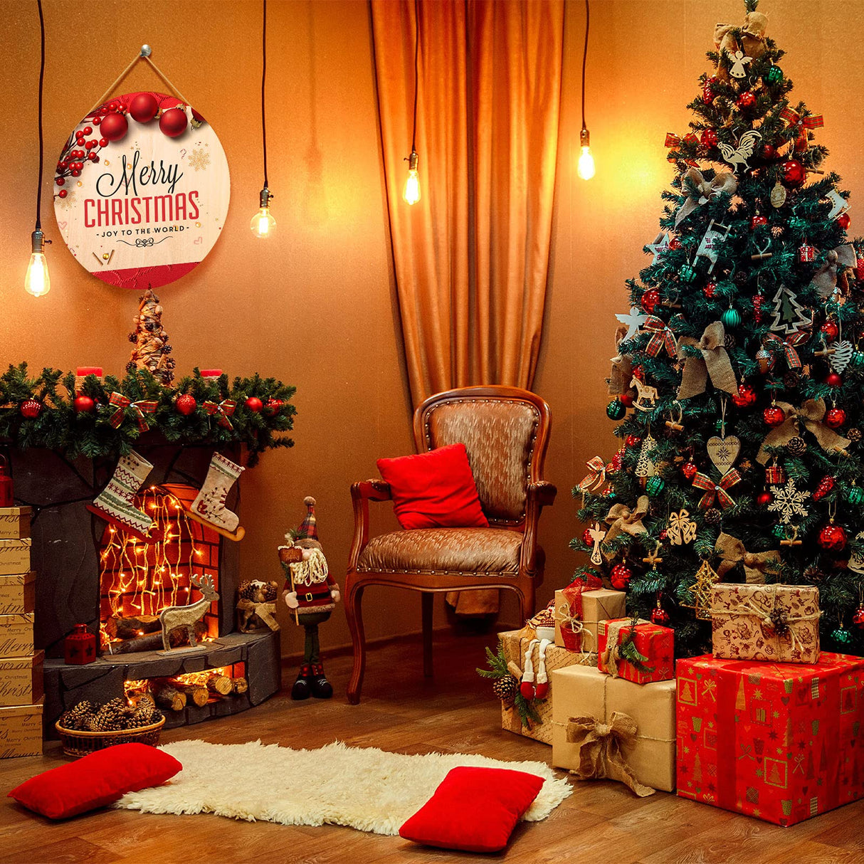 Round Wood Circles for Crafts Round Wood Cutouts Unfinished Round Wood Discs for Door Hanger Design Wood Burning (1, 24 Inch) Jetec