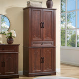 71" Tall Pantry Cabinet with Drawer and Adjustable Shelves, Modern Storage Cabinet with Doors, Kitchen Buffet Cabinet, Food Pantry Storage Cabinet, Coffee Bar, Living Room and Dining Room Cherry LIDYUK