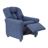 The Crew Furniture Traditional Kids Recliner, Toddler Ages 1-5 Years, Home Décor Polyester Linen, Sapphire The Crew Furniture