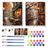 2 Pack Fall Paint by Numbers Kit for Adults Beginner with Framed,Cafe Easy Adult Paint by Number Kits on Canvas DIY Painting for Beginners Art by Numbers for Home Wall Decor 10x12Inch NEGEKFKX