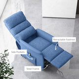 HOMCOM Power Lift Recliner Chair for Elderly, Easy Assembly, Fabric Lift Chair for Adults, Recliner Sofa with Remote Control, Side Pockets for Living Room, Blue HOMCOM