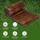 Spurgehom Wooden Garden Pathway 8FT Straight Outdoor Walkway Roll Out Cedar Garden Walkway Wood Patio Path Decor Lawn Pavers Boardwalk Beach Path for Wedding Party (Brown) Spurgehom