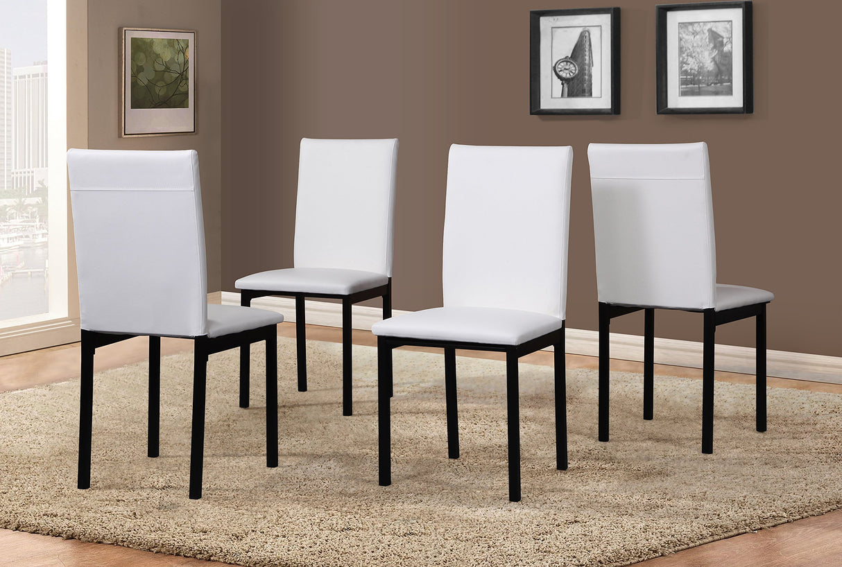 Roundhill Furniture 5 Piece Citico Metal Dinette Set with Laminated Faux Marble Top, White Table with White Chairs Roundhill Furniture