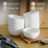 BTaT- White Cereal Bowls, Set of 12, 16 Ounces, Bowls, Cereal Bowl, White Bowls, Small Bowls, White Soup Bowls, Porcelain Bowl, Set of Bowls, White Porcelain Bowls, Deep Bowls, Christmas Gifts Brew To A Tea