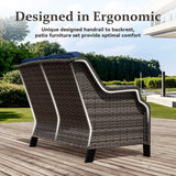 Audumas Outdoor Patio Loveseat, All-Weather 2-Seater Wicker Loveseat with Cushions, Outdoor Patio Love Seat Sofa for Garden, Balcony and Deck Audumas