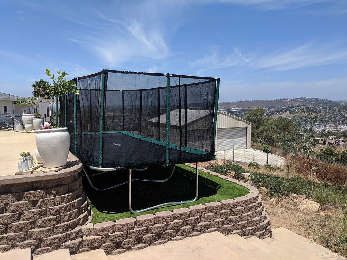 Galactic Xtreme Commercial Grade Rectangle Trampoline - 10x20 Gymnastics Trampoline with Net Enclosure - Heavy Duty 750lbs Jumping Capacity Best Trampoline USA