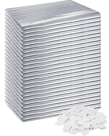 Frienda Garage Door Insulation Set 24 x 48 Inch White Foam Core Insulation Panels Reflective Aluminum Radiant Barrier Thermal Insulation Shield with Adhesive Tape for Greenhouse Attics Walls (16 Pcs) Frienda