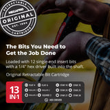 MegaPro 211R1C36RD 1" 13-In-1 Ratcheting Automotive Driver Bits in Red Megapro