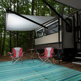 Rugshop Contemporary Stripe Reversible Foldable Waterproof Premium Recycled Plastic Outdoor Rugs for Patio,Backyard,RV,Deck,Picnic,Trailer,Beach,Camping Rug 6' X 9' Blue Rugshop