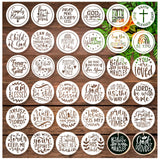 34 Pieces Inspirational Word Stencils - 3 in Motivational Quotes, Reusable Christian Sayings for Painting on Wood Signs, Wall Home Decor (34pcs Words) Huahui