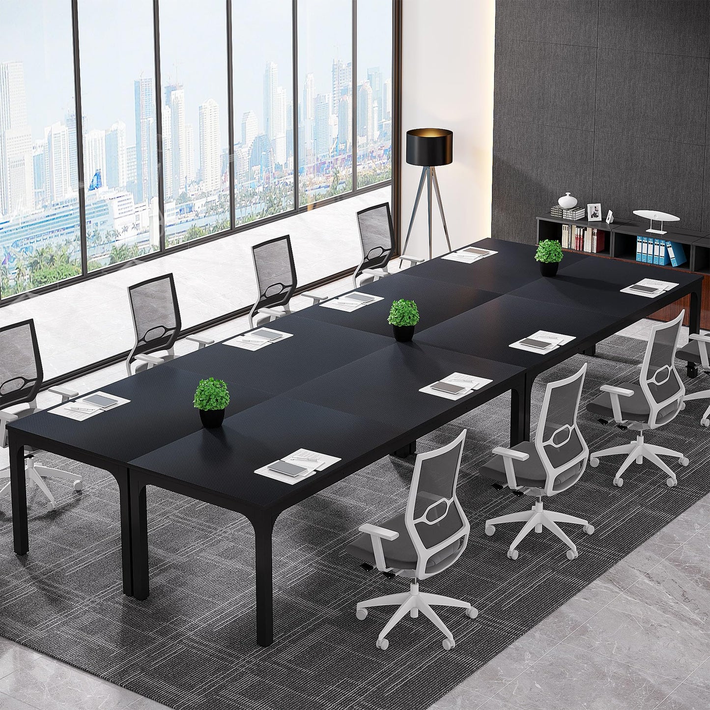 Tribesigns 78.74-Inch Conference Table Set of 2, 13FT Conference Room Table, Large Rectangle Meeting Seminar Table Set for 10-14 Person, Long Business Tables (Only Table) - WoodArtSupply