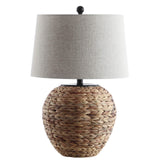 JONATHAN Y JYL6501A Alaro 24.5" Banana Leaf Basket LED Table Lamp Coastal Cottage Industrial Bedside Desk Nightstand for Bedroom Living Room Office College Bookcase LED Bulb Included, Natural JONATHAN Y