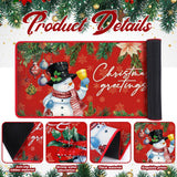 Drydiet 3 Pcs Christmas Kitchen Rugs and Mats Set Xmas Winter Farmhouse Non Slip Rugs Christmas Snowman Candy Holly Berries Floor Mats for Kitchen Home Hallway Holiday Decor, 17 x 29 and 17 x 47 Inch Drydiet