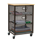 Mind Reader Cart with Drawers, Office Organizer, Storage, Bathroom, Metal Mesh, 15.75"L x 13"W x 24.25"H, Black Mind Reader