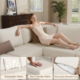 Reedvales Modular Sectional Sofa Couches, Large Convertible Modular Couches with Storage, 7-Seater Sectional Sofa for Living Room, U Shaped Sectional Couch Sleeper Sofa with Chaise (Beige, 7 Seats) Reedvales