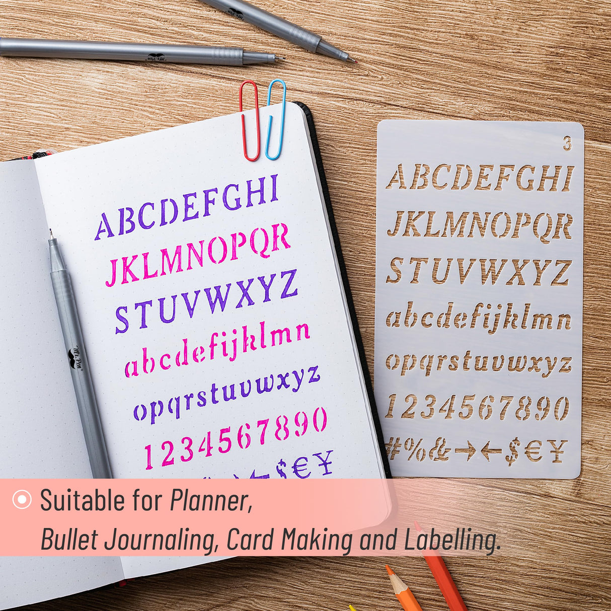 Mr. Pen- Letter Stencils, 12 Pack, 4 x 7 Inch, Alphabet Stencils Letters and Numbers, Letter Stencil, Lettering Alphabet Stencil Mr. Pen