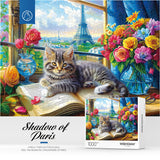 Jigsaw Puzzles 1000 Pieces - WISHDIAM Puzzles for Adults - Cats Kitten Pets Animal Lovers Impossible Hard Difficult Challenging Puzzles for Home Decor Birthday Party Gifts Toy (Shadow of Paris) WISHDIAM
