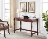 MODERION Solid Wood Computer Desk with 2 Drawers, Traditional Vanity Dressing Table, 46” Home Office Writing Desk, Workstation Easy Assembly Cherry MODERION