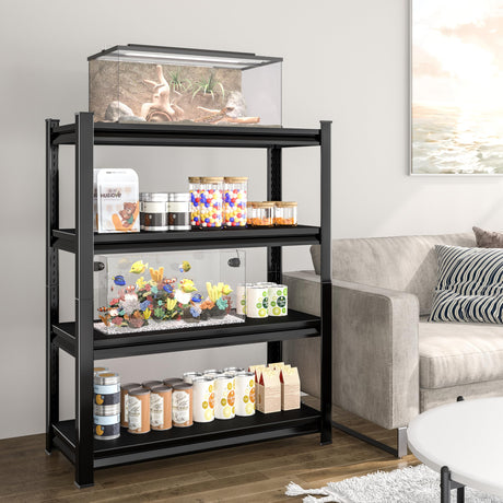 Rufokisa 40in Wide Garage Shelving Heavy Duty，2000lbs Large Loads Adjustable Garage Storage Shelves,All Metal Storage Racks and Utility Rack Shelves, 40”W x 16”D x 72”H (Black) Rufokisa