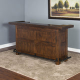 Sunny Designs Tuscany 78" Farmhouse Wood Bar Unit in Medium Brown Sunny Designs
