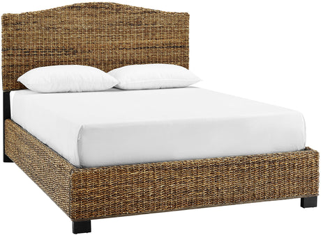 Crosley Furniture Serena Bed, Handwoven Natural Fiber Rattan Headboard and Footboard Set, Banana Leaf, Queen Crosley Furniture