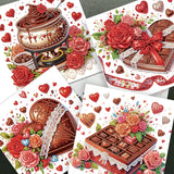 JISHSHAY 6 PCS Diamond Art Greeting Cards Dessert Diamond Painting Birthday Cards Food Gem Art Gem Painting Mosaic Kits for Adults for Thanksgiving Anniversary Valentine Graduation All-Occasion JISHSHAY