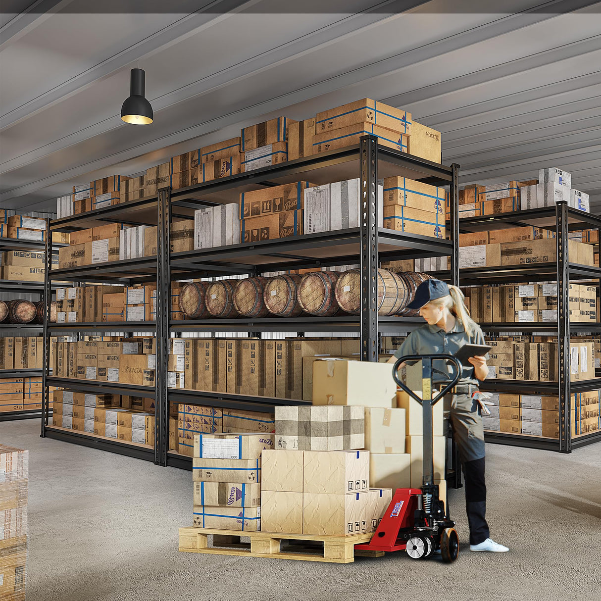 REIBII 2500LBS Garage Shelving 72''H Storage Shelves Heavy Duty Shelving 5 Tier Metal Shelves for Garage Shelves Adjustable Shelving Units and Storage for Closet Pantry Shelf, 39.4"W x 72"H x 19.7"D REIBII