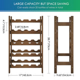 SMIBUY Bamboo Wine Rack, 20 Bottles Display Holder, 5-Tier Free Standing Storage Shelves for Kitchen, Pantry, Cellar, Bar (Walnut) SMIBUY