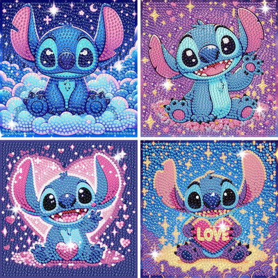 Gearock 4 Pack Diamond Art Painting Kits, Easy DIY Cute Heart Big Gem Kits for Beginners Cartoon Lovers Halloween Christmas Birthday Gifts