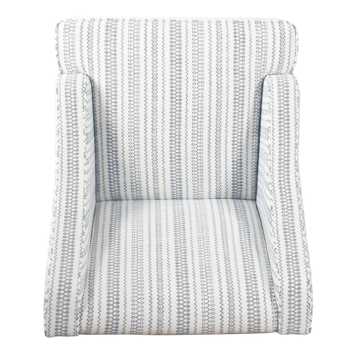 HomePop Velvet Swoop Arm Accent Chair, Blue Farmhouse Stripe HomePop