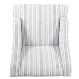 HomePop Velvet Swoop Arm Accent Chair, Blue Farmhouse Stripe HomePop