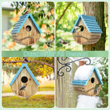 Bird House, Auslar Wooden Bird Houses for Outside, Birdhouse for Outdoors, Hanging Bluebird House for Cardinals Finch Wren Swallow for Garden Viewing Auslar