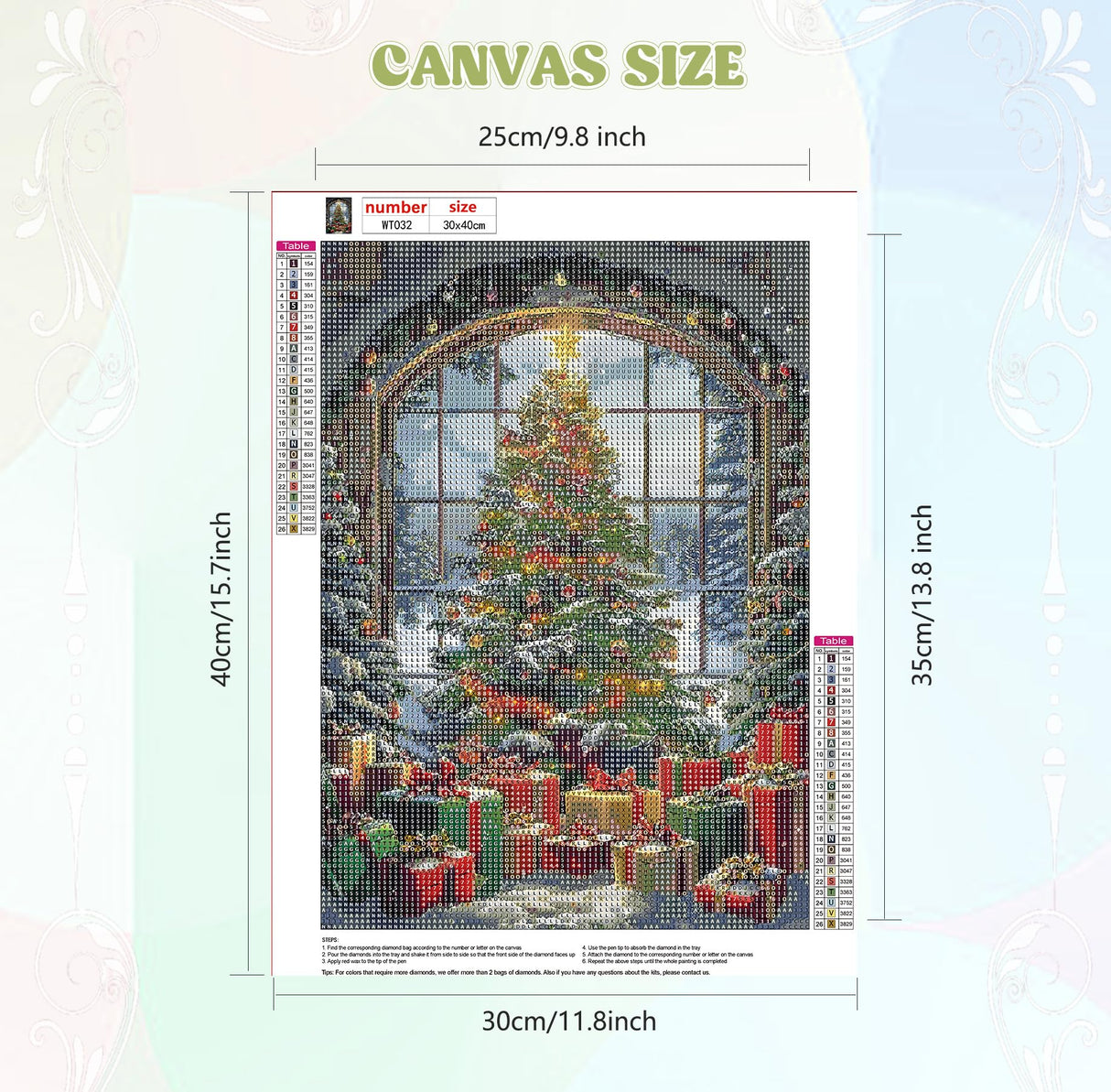 QENSPE Presents Diamond Painting,Diamond Art Kits for Adults,Christmas Tree DIY 5D Round Full Drill Diamond Art for Beginners,Diamond Dots for Adults,Home Wall Decor 12x16 inch QENSPE