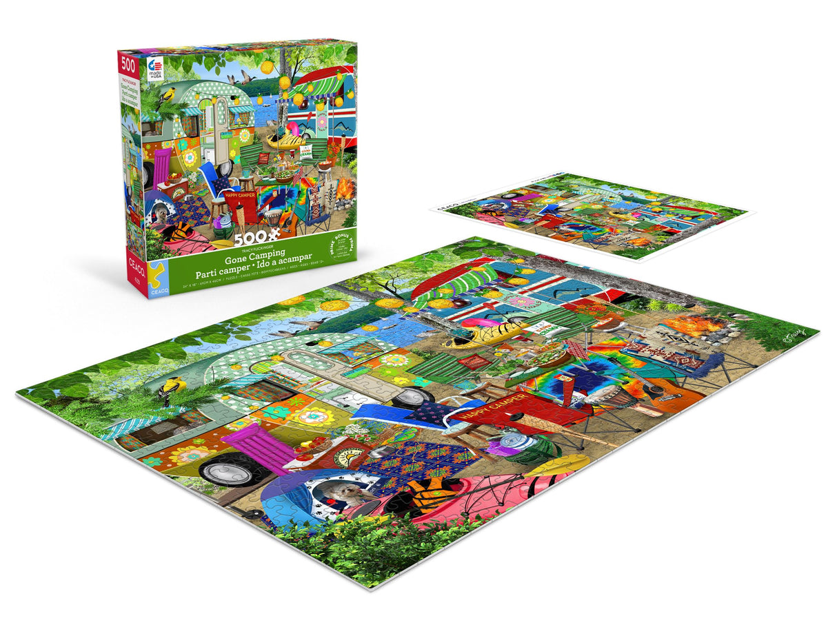 Ceaco - Tracy Flickinger - Gone Camping - 500 Piece Jigsaw Puzzle Ceaco