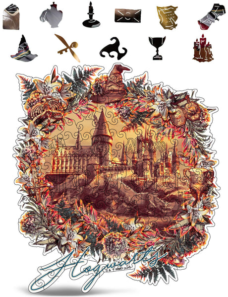 Crafthub Harry Potter Wooden Puzzles for Adults – A3 Size with 155 Pieces Wood Puzzles – Hogwarts Castle – Jigsaw Puzzles with Unique Shapes – 10.8" x 11.9" CRAFTHUB