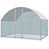 VINGLI Large Metal Chicken Coop, Spacious Chickens Poultry Cage with Waterproof & Anti-UV Cover, Duck Rabbit Walk-in Chicken Pen Outdoor (6.5 x 9.8 x 6.5 ft) VINGLI
