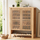 INNOD 43" Tall Shoe Storage Cabinet with Doors, 8-Tier Entryway Shoe Cabinet with Adjustable Shelves, Modern Freestanding Shoes Rack Organizer Cabinet for Entryway Hallway Front Door INNOD