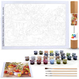 Ledgebay DIY Paint by Numbers Kit for Adults Unframed Canvas: Beginner to Advanced Paint by Numbers Kit - Kits Include Acrylic Paint set 4 Brushes & Tabletop Easel - (Apple Harvest 16" x 20" Unframed) Ledgebay