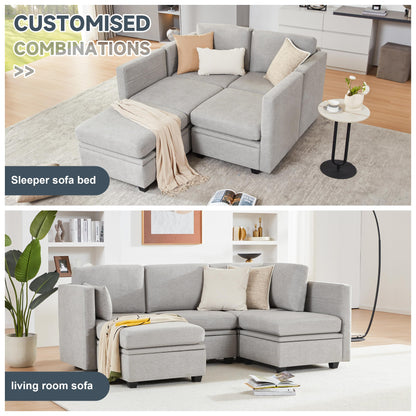 Weture Modular Sectional Sofa, Grey, L Shaped, 5 Seat, Convertible, High Supportive Sponges, Storage, Sofa Couch for Living Room