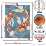 Huacan Diamond Painting Kit AB Diamond Art Kits for Adults 5D Koi Carp Fish Paint by Diamond DIY Full Round Drill Gem Art Kit Home Office Decor Gift 12x16 Inch Huacan