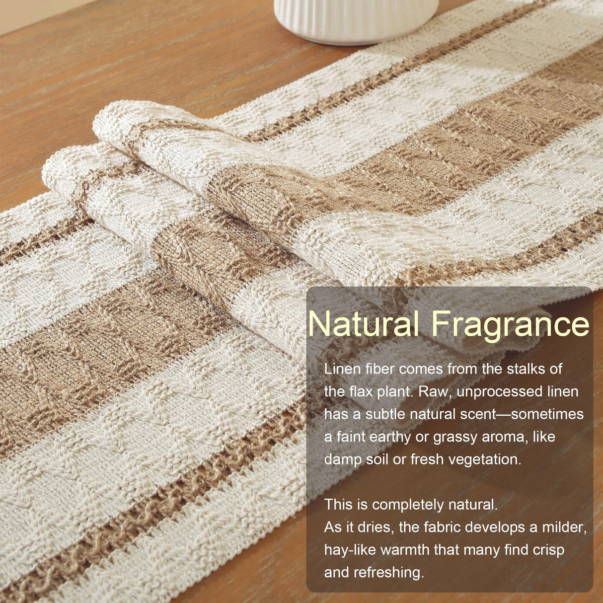 Farmhouse Decor Boho Table Runner with Macrame, Elegant Beige Brown Coffee Table Runners 72 Inches Long, Rustic Home Decor Boho Decorations for Dining Room Kitchen Baby Bridal Shower (12"×72") AILUOQI