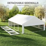 YITAHOME 20x30FT Party PVC White Tent Heavy Duty Wedding Event Shelters Upgraded Galvanized Ripple Canopy with Large Roof Removable Sidewalls & 3 Storage Bags 600D Oxford Commercial YITAHOME