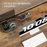 Alohappy 55'' Farmhouse Executive Desk, Home Office Desk with Drawers, Wood Computert Desk with File Cabinet and Power Outlets, White Alohappy